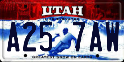 UT license plate A257AW