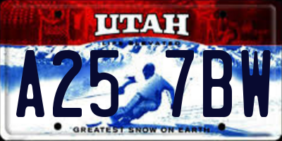 UT license plate A257BW