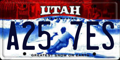 UT license plate A257ES