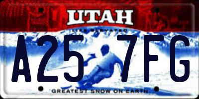 UT license plate A257FG