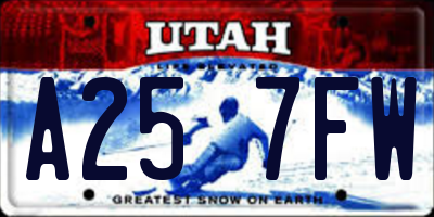 UT license plate A257FW