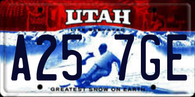 UT license plate A257GE