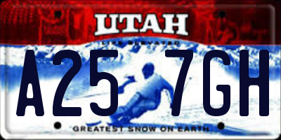 UT license plate A257GH