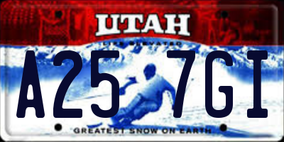 UT license plate A257GI