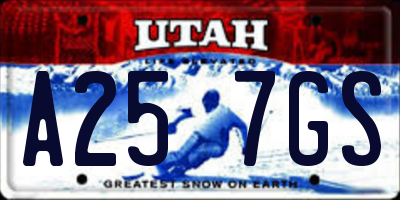 UT license plate A257GS