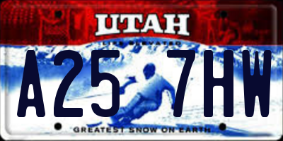 UT license plate A257HW