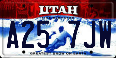 UT license plate A257JW