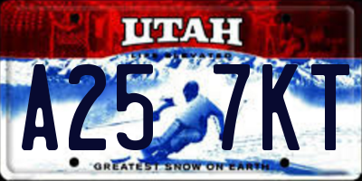 UT license plate A257KT