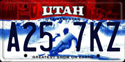 UT license plate A257KZ