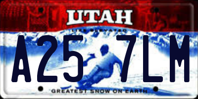 UT license plate A257LM