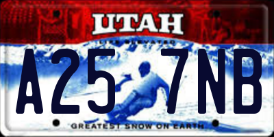 UT license plate A257NB