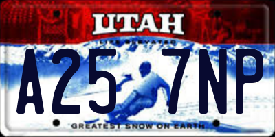 UT license plate A257NP