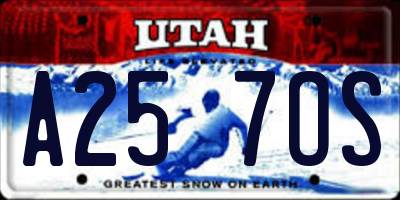 UT license plate A257OS