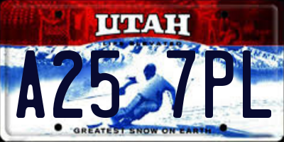 UT license plate A257PL