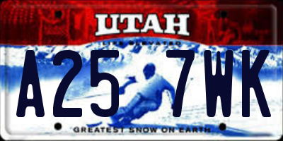 UT license plate A257WK