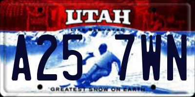 UT license plate A257WN