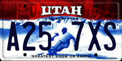 UT license plate A257XS