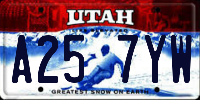 UT license plate A257YW