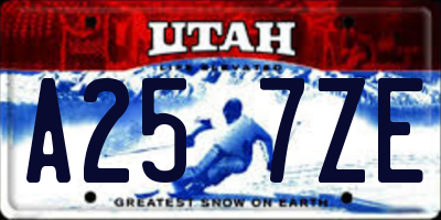 UT license plate A257ZE