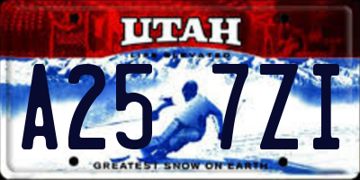 UT license plate A257ZI