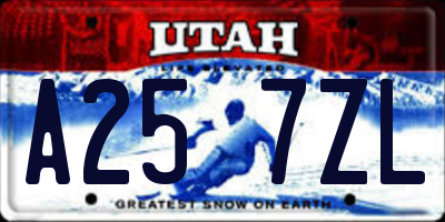 UT license plate A257ZL