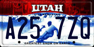 UT license plate A257ZQ