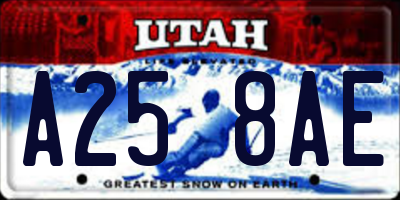 UT license plate A258AE