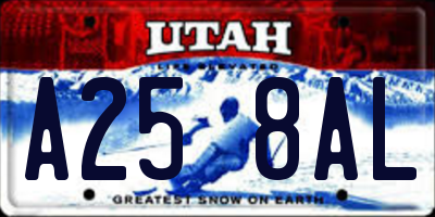 UT license plate A258AL