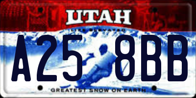 UT license plate A258BB