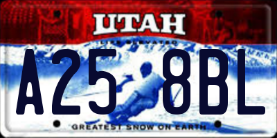 UT license plate A258BL