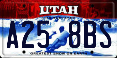 UT license plate A258BS
