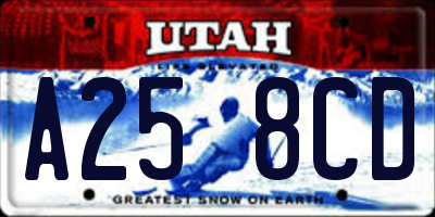 UT license plate A258CD