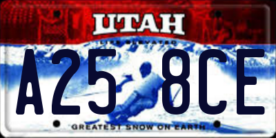 UT license plate A258CE