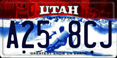 UT license plate A258CJ