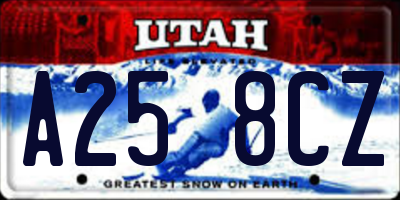 UT license plate A258CZ