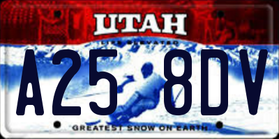 UT license plate A258DV