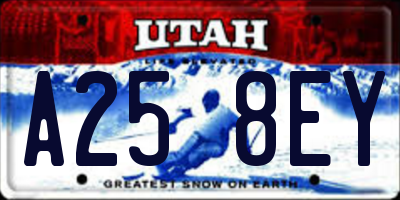 UT license plate A258EY