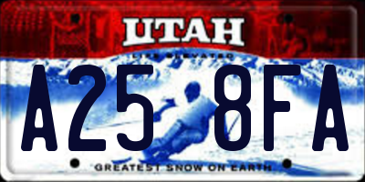 UT license plate A258FA