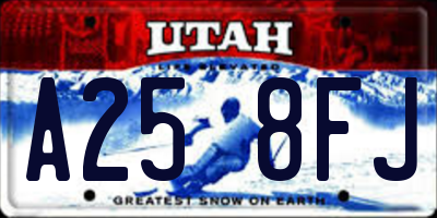 UT license plate A258FJ