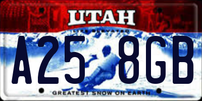 UT license plate A258GB