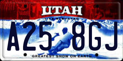 UT license plate A258GJ