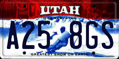 UT license plate A258GS
