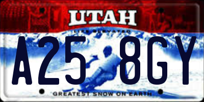 UT license plate A258GY