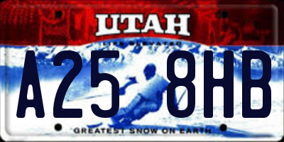 UT license plate A258HB