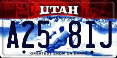 UT license plate A258IJ