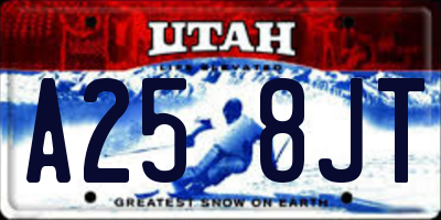 UT license plate A258JT