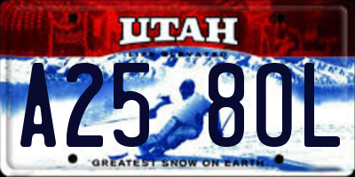UT license plate A258OL