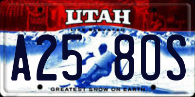 UT license plate A258OS