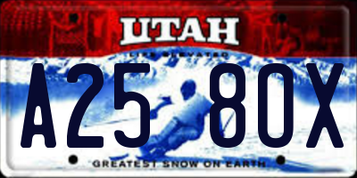 UT license plate A258OX
