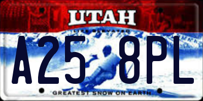 UT license plate A258PL